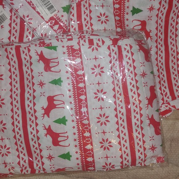Matching Striped Winter Christmas Family Pajamas PJs Reindeer Mix & Match - Picture 8 of 13